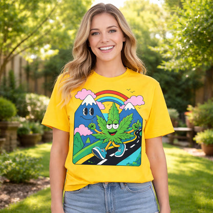 Happy Cannabis Cartoon Graphic Tee