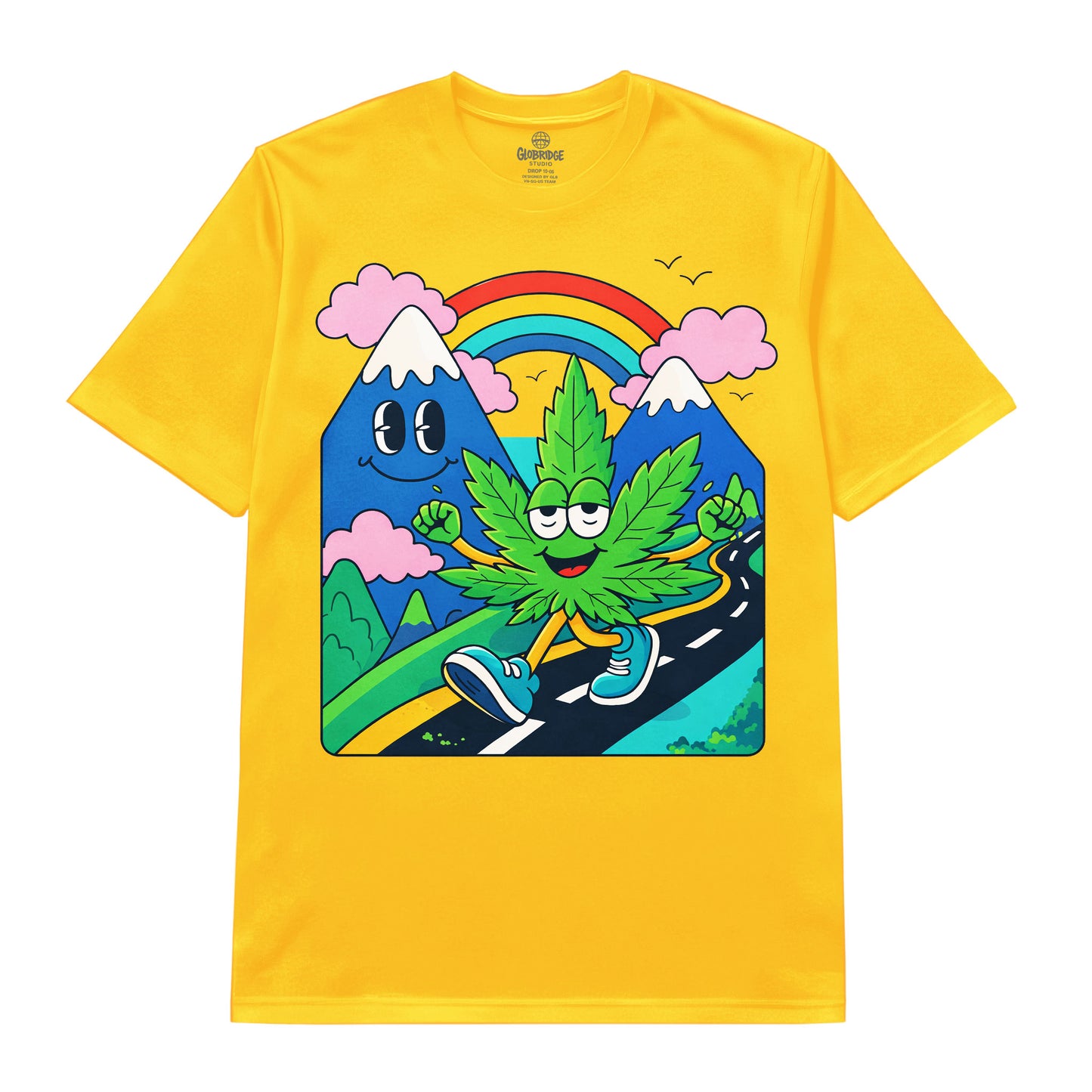 Happy Cannabis Cartoon Graphic Tee