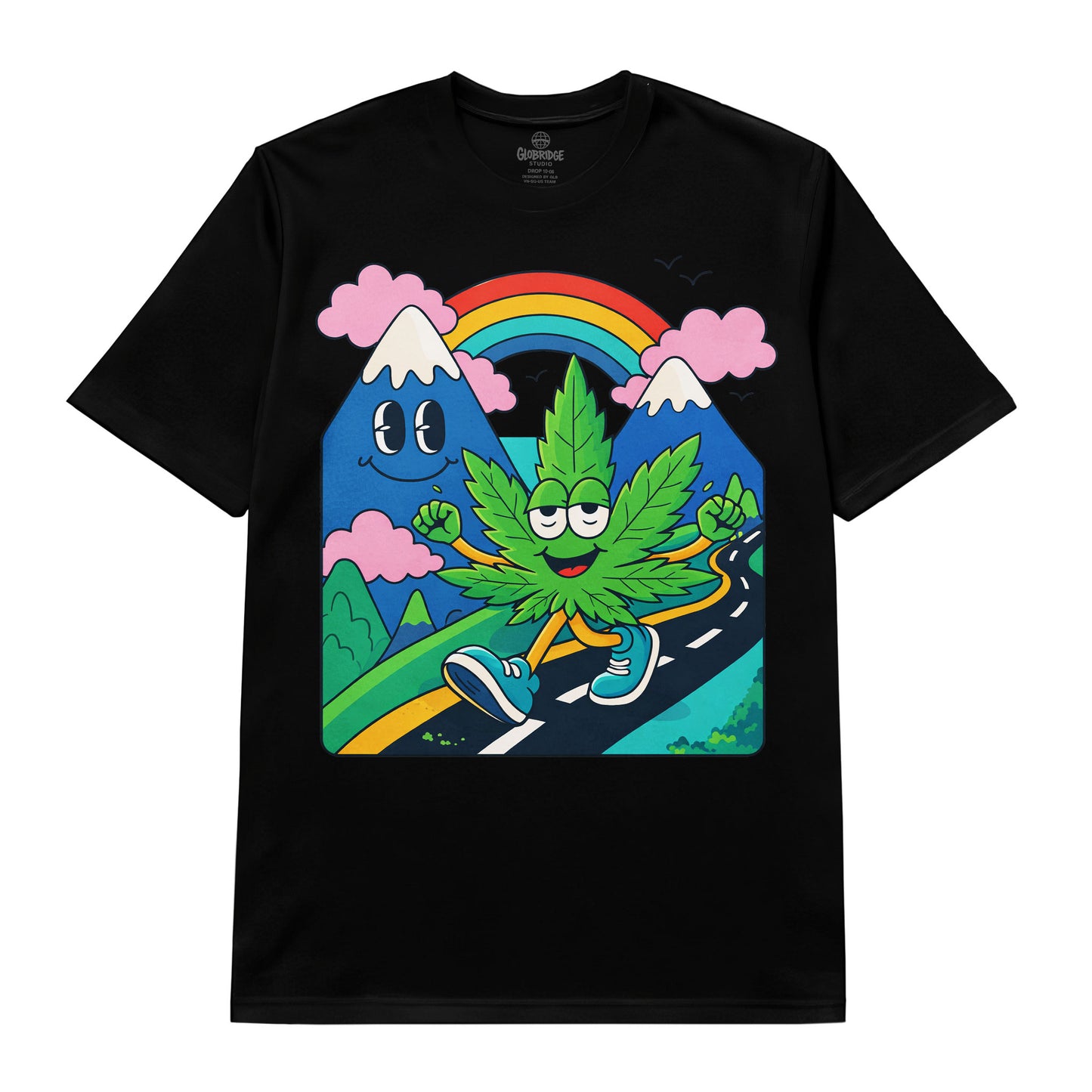 Happy Cannabis Cartoon Graphic Tee