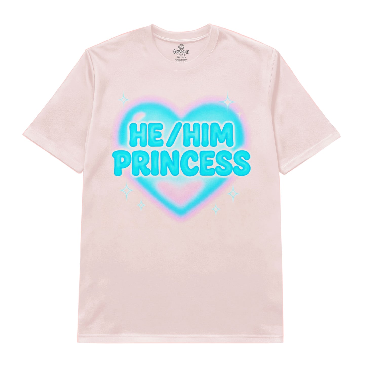 He/Him Princess Pastel Heart Tee