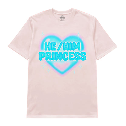 He/Him Princess Pastel Heart Tee
