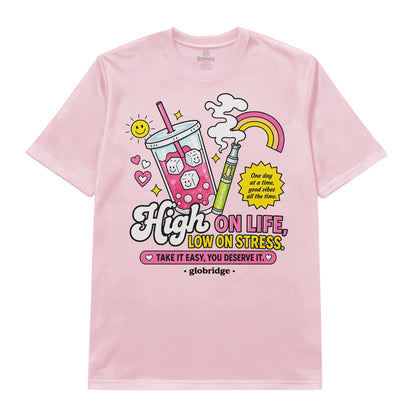 High On Life Low On Stress Teal Graphic T-Shirt