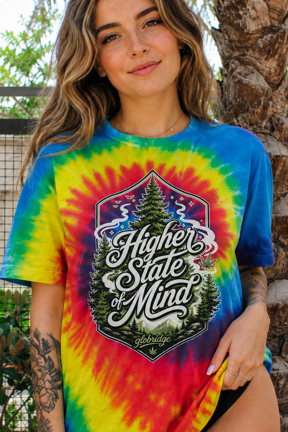 Higher State of Mind Rainbow Tie Dye T-Shirt