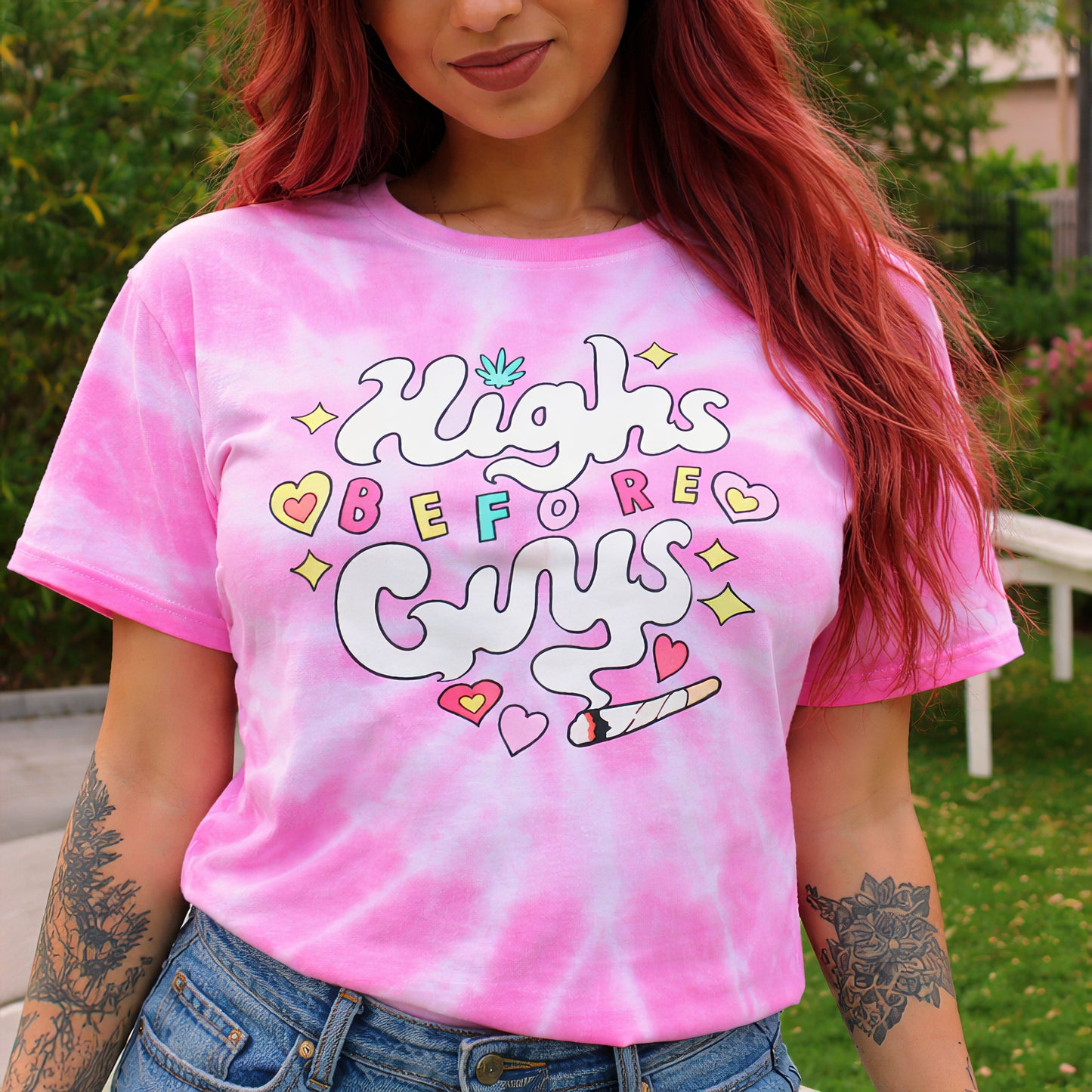 Highs Before Guys Pastel Tie-Dye T-Shirt