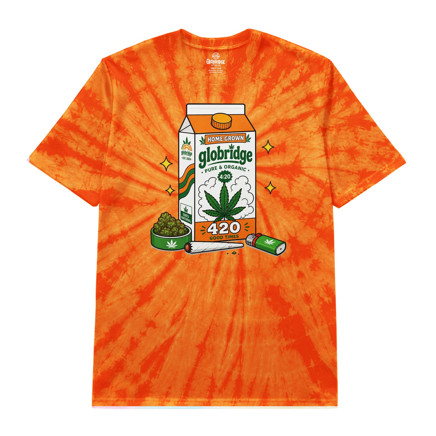 Home Grown 420 Good Times Orange Tie-Dye T-Shirt