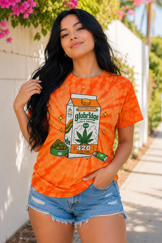 Home Grown 420 Good Times Orange Tie-Dye T-Shirt