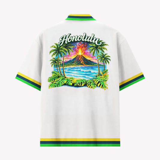 Honolulu Vacation Postcard Hawaiian Shirt & Shorts Set