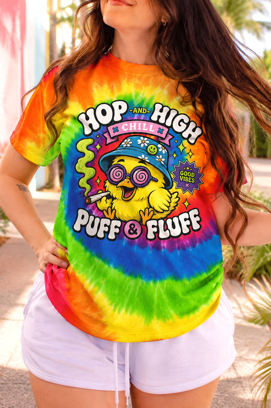 Hop and High Puff & Fluff Tie Dye Tee