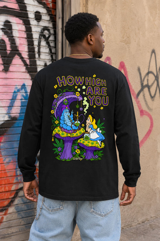 How High Are You Psychedelic Wonderland Long Sleeve Shirt