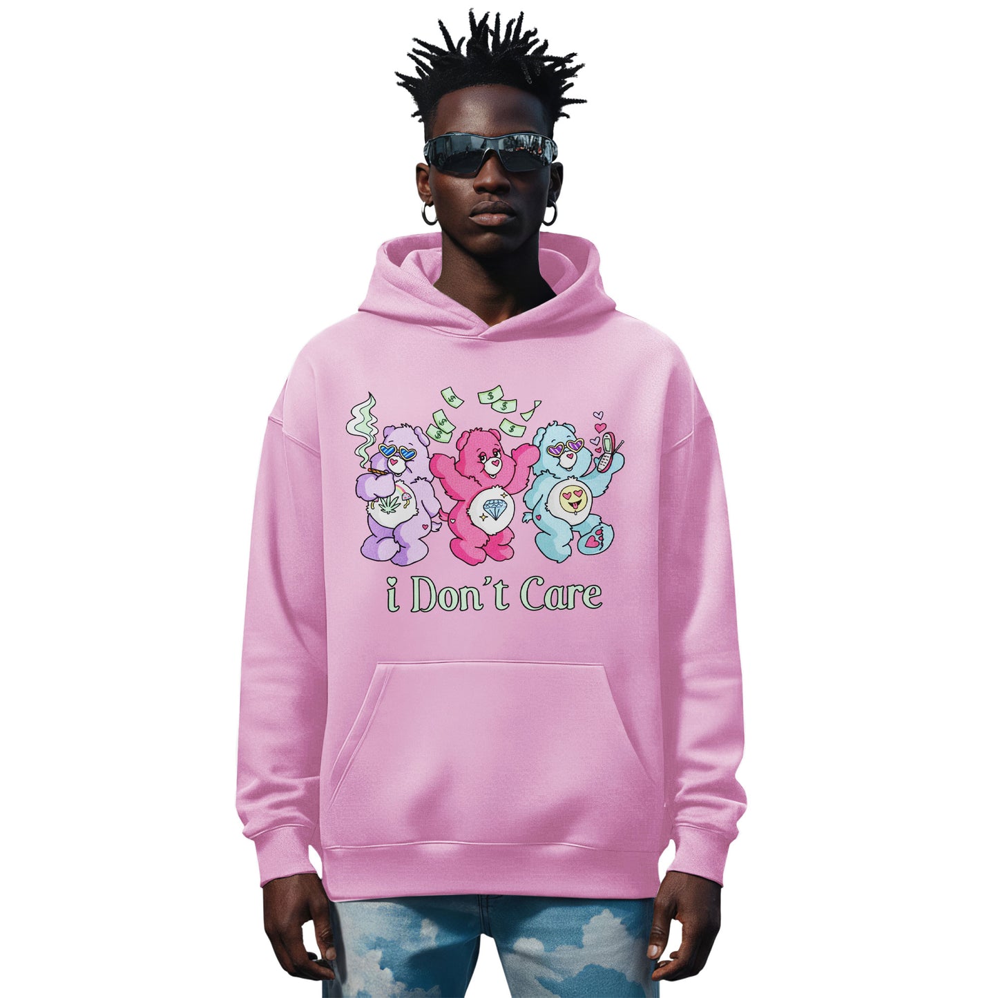 I Don’t Care Cartoon Hoodie