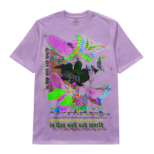 In This Sick Sad World Glitch Butterfly Art Tee