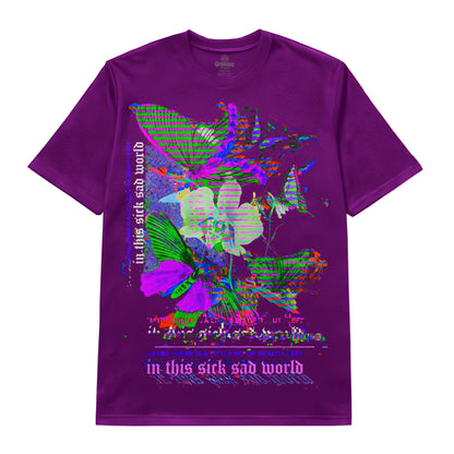 In This Sick Sad World Glitch Butterfly Art Tee