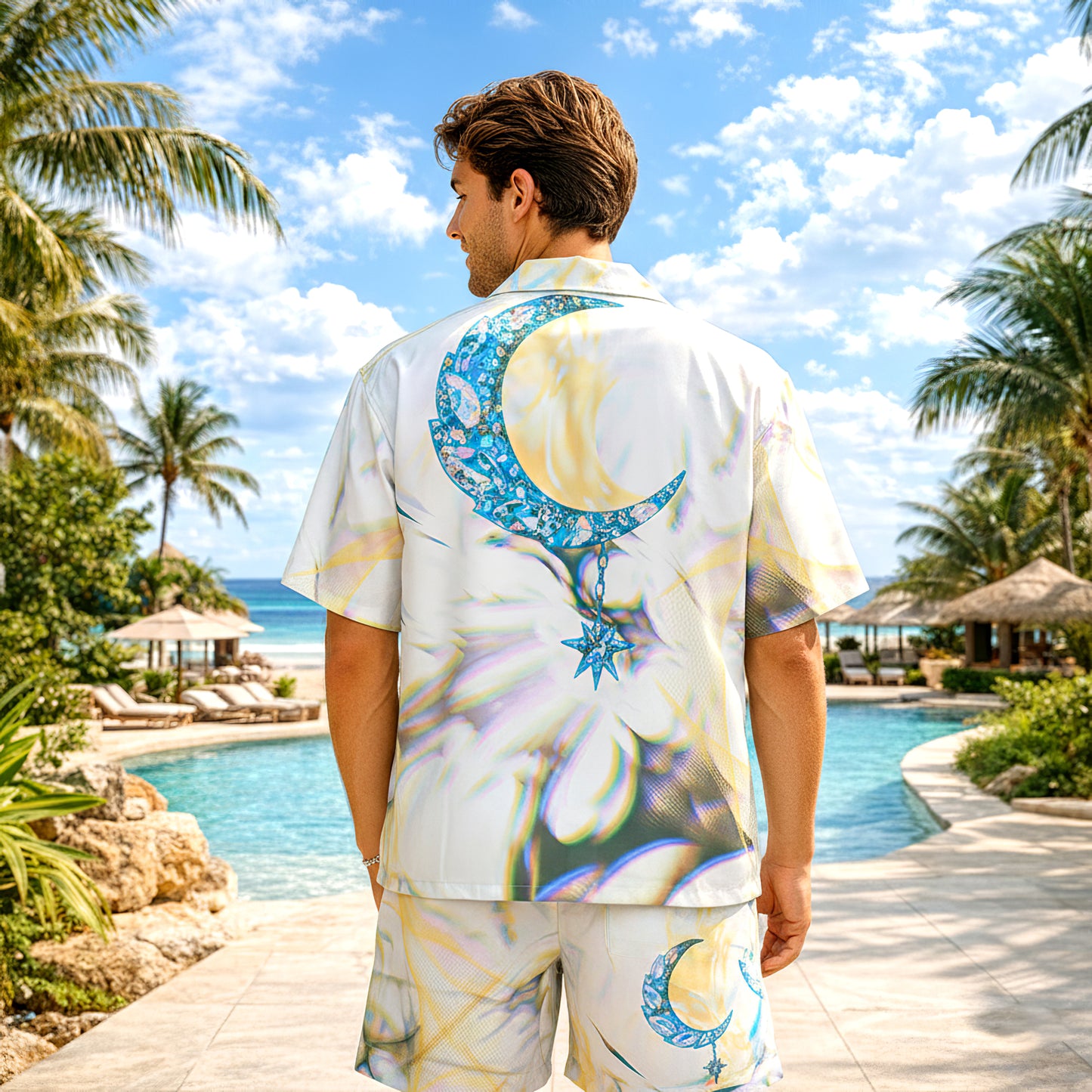 Iridescent Moonwave Shirts & Shorts Set