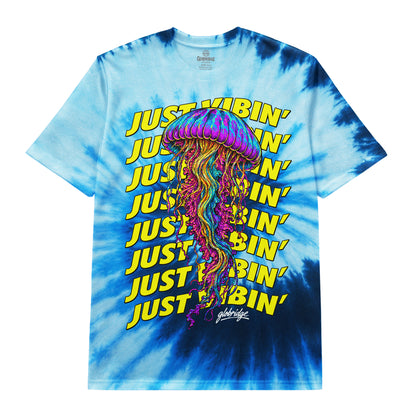 Just Vibin’ Jellyfish Blue Tie Dye Tee