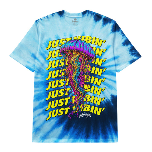 Just Vibin’ Jellyfish Blue Tie Dye Tee