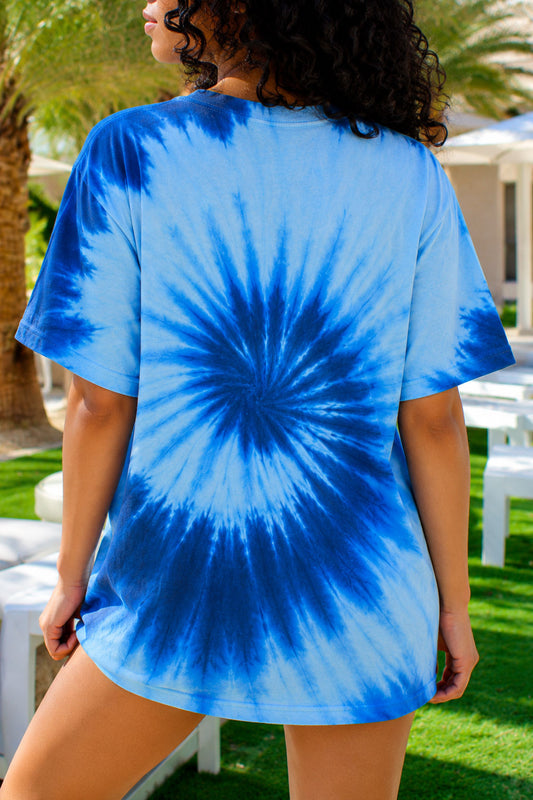 Just Vibin’ Jellyfish Blue Tie Dye Tee