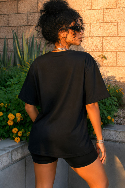 Just Vibin’ Neon Jellyfish Black Tee