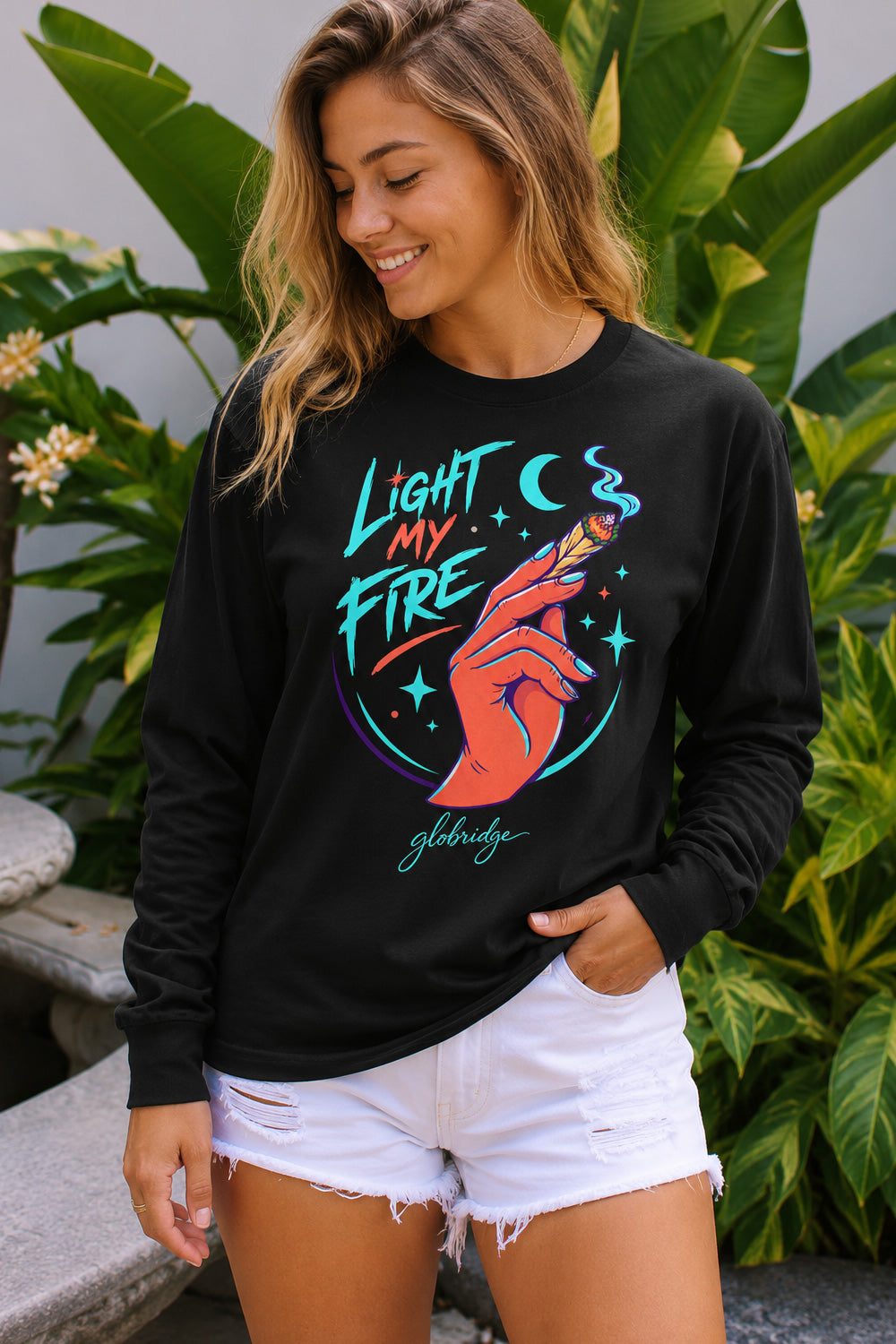 Light My Fire Cannabis Graphic Long Sleeve Shirt