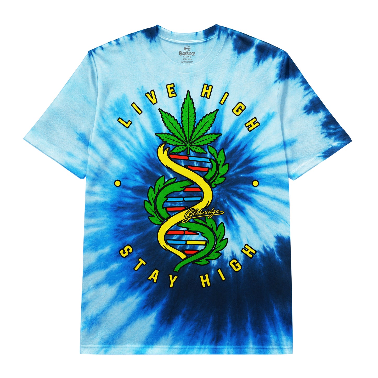 Live High Stay High Blue Tie-Dye Tee