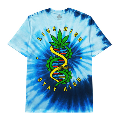 Live High Stay High Blue Tie-Dye Tee