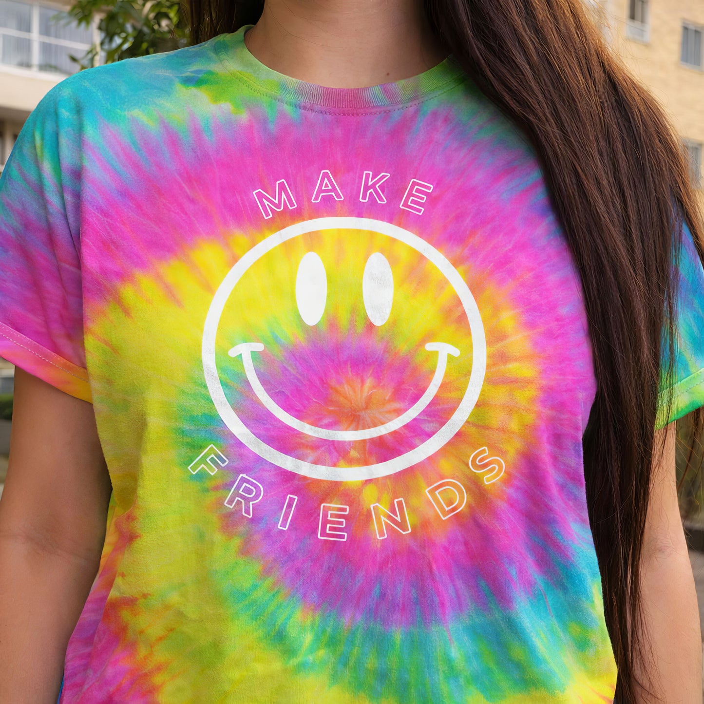 Make Friends Smiley Tie Dye T-Shirt