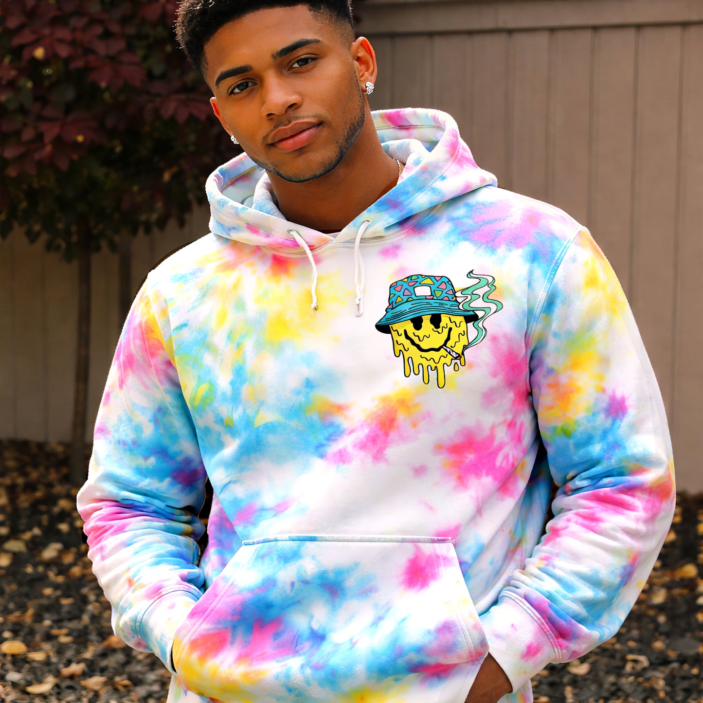 Melted Smiley Tie-Dye Hoodie