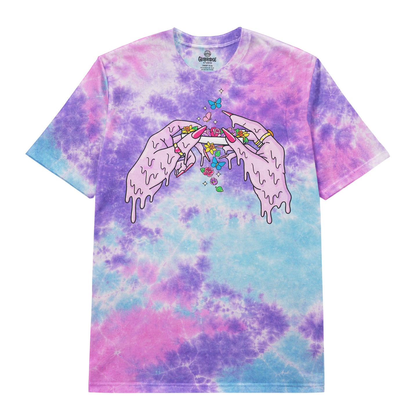 Melting Hands Aesthetic Tie-Dye Tee
