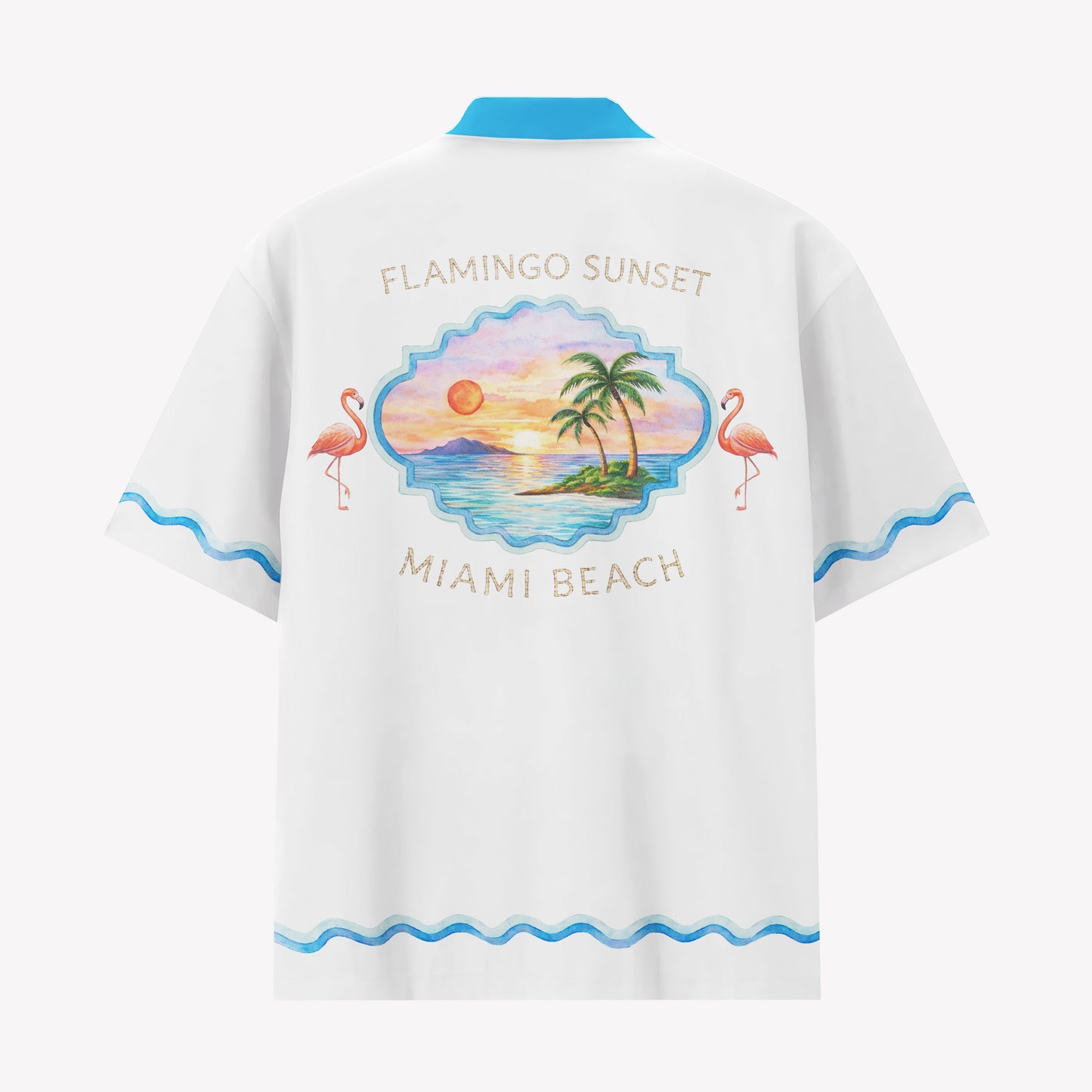 Miami Beach Flamingo Sunset Drive Hawaiian Shirt & Shorts