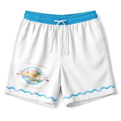 Miami Beach Flamingo Sunset Drive Hawaiian Shirt & Shorts