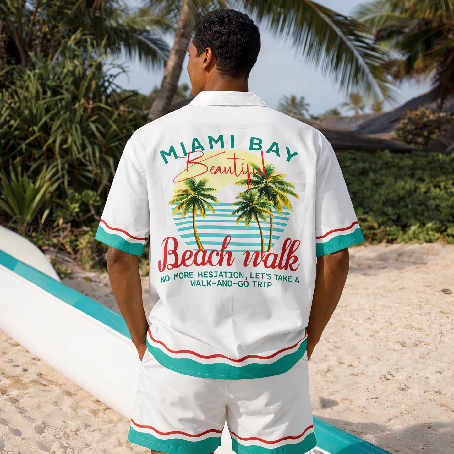 Miami Beach Walk Shirt & Shorts Set