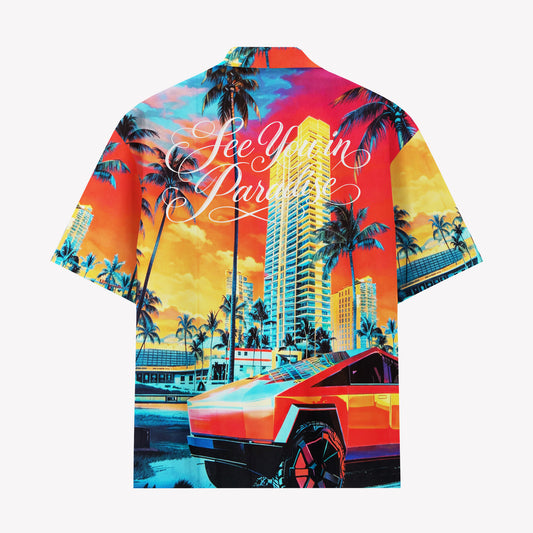Miami Sunset Hawaiian Shirt & Shorts Set