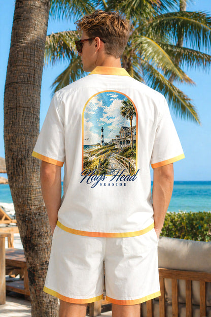 Nags Head Seaside Hawaiian Shirt & Shorts Set
