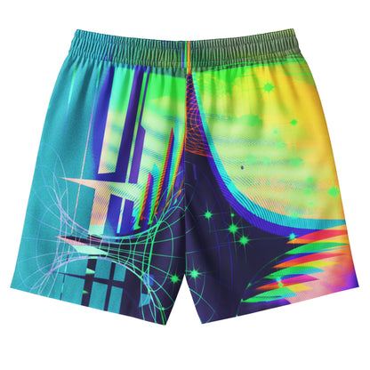 Neon Cosmic Skyline Shirts & Shorts Set
