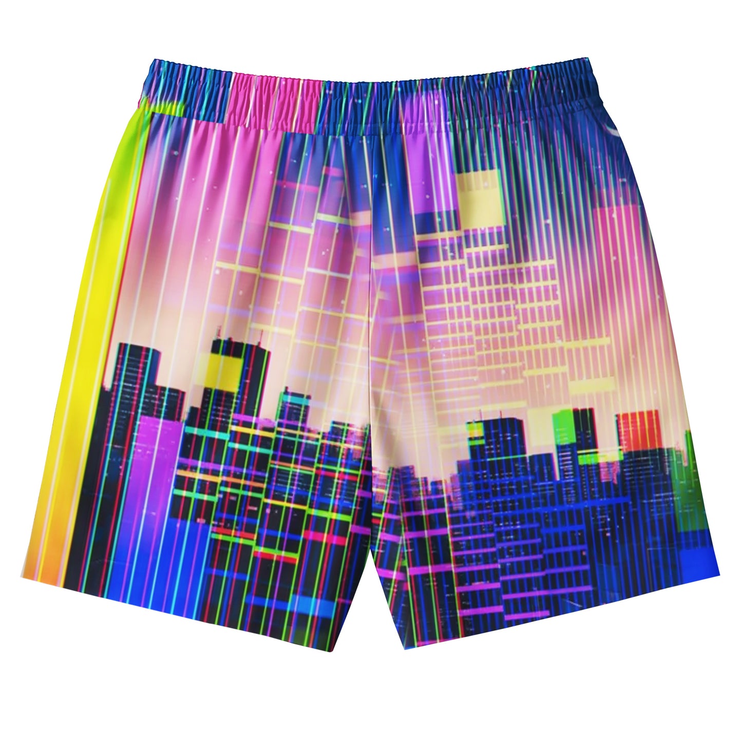 Neon Cyberpunk City Hawaiian Shirt & Shorts Set