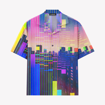 Neon Cyberpunk City Hawaiian Shirt & Shorts Set