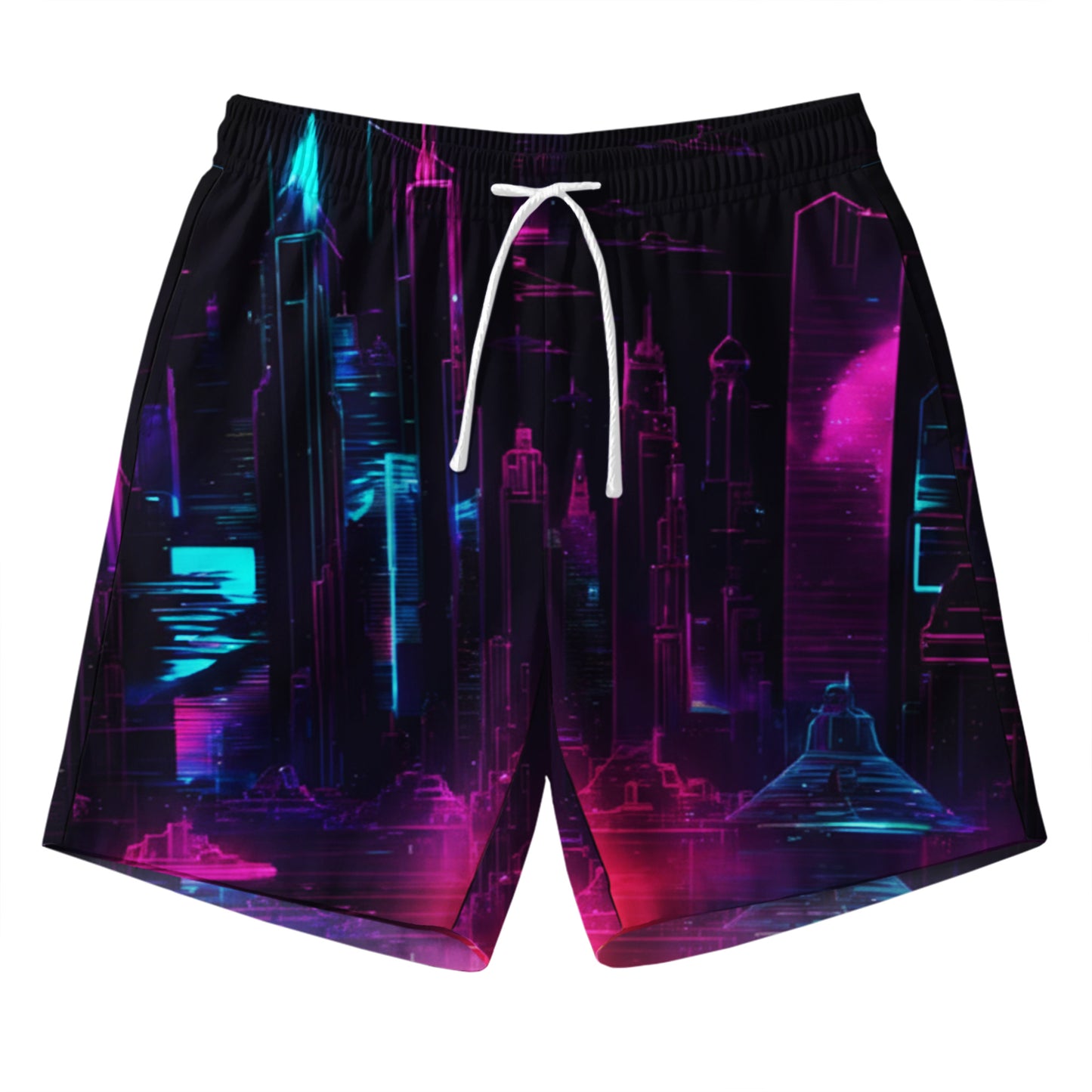 Neon Cyberpunk City Shirts & Shorts Set