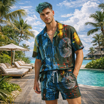 Neon Midnight Rift Shirts & Shorts Set