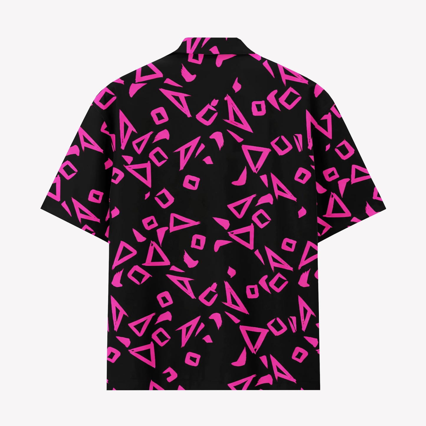 Neon Pink Geometric Hawaiian Shirt