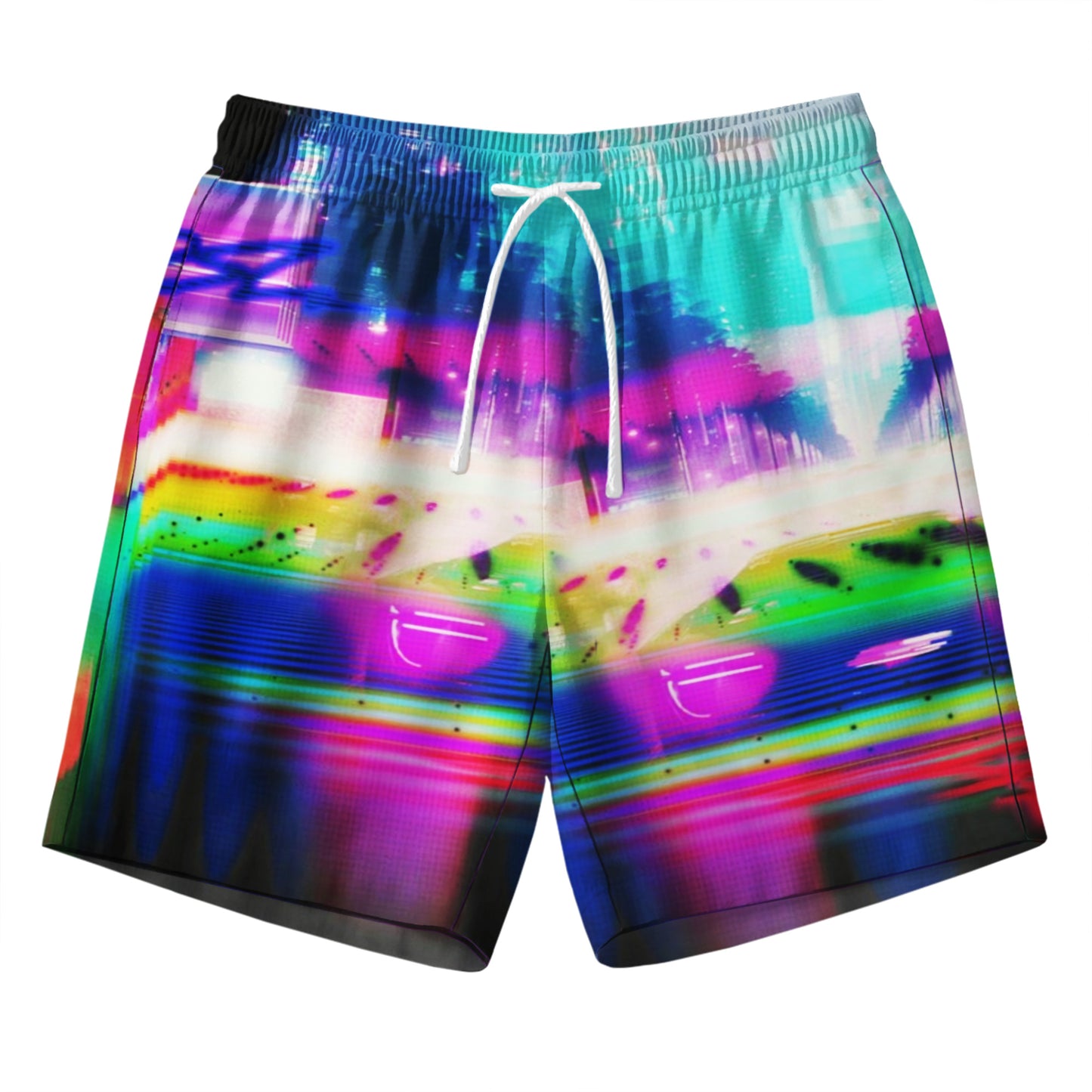 Neon Sunset Glitchwave Shirts & Shorts Set