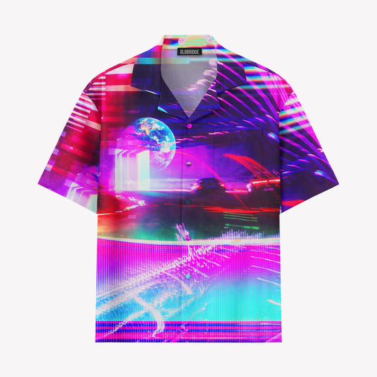 Neon Synthwave Highway Shirts & Shorts Set