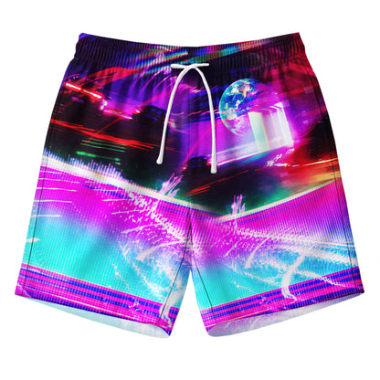 Neon Synthwave Highway Shirts & Shorts Set