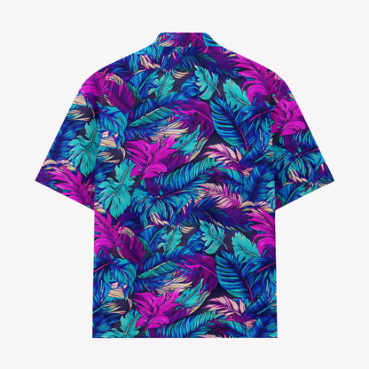 Neon Tropical Leaves Hawaiian Shirt