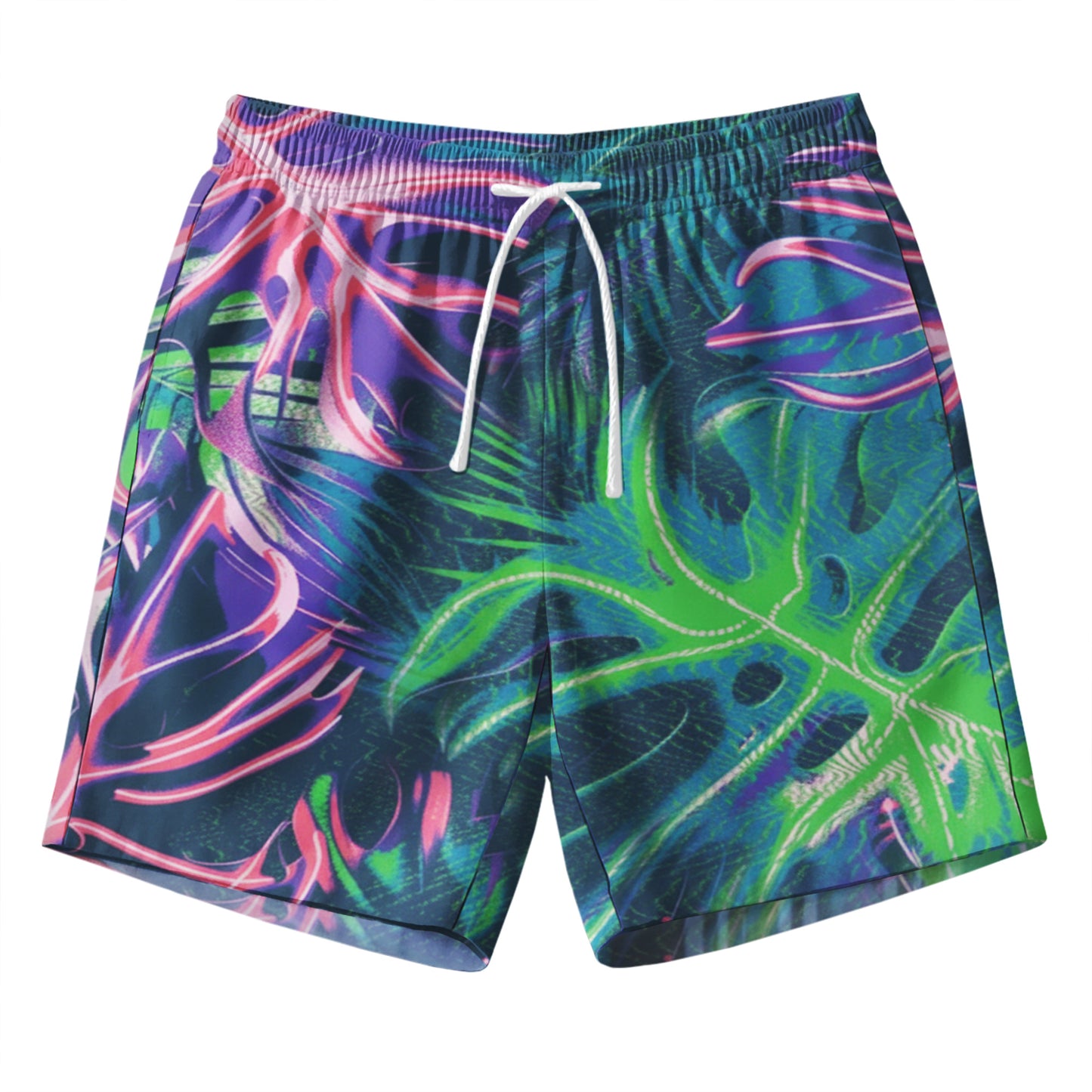 Neon Tropical Monstera Shirts & Shorts Set