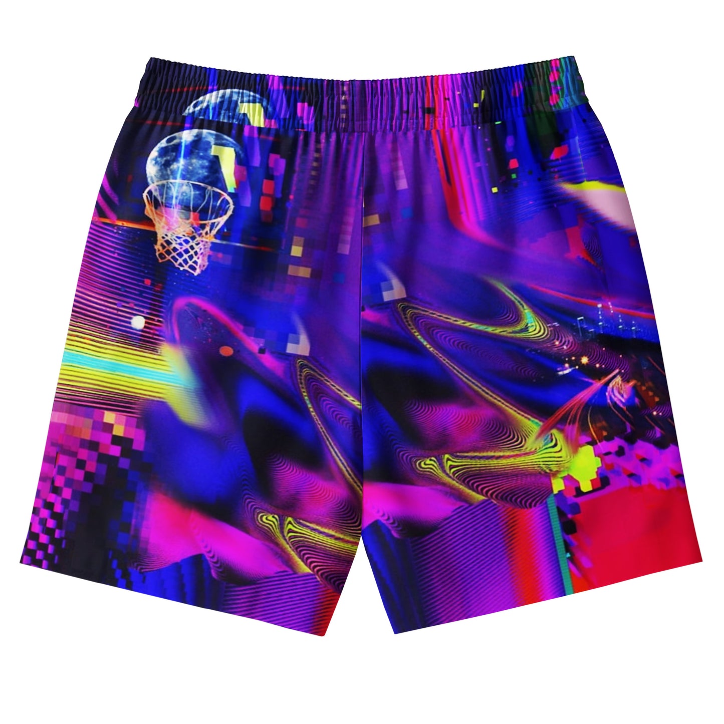 Neon Vaporwave Basketball Hawaiian Shirt & Shorts Set