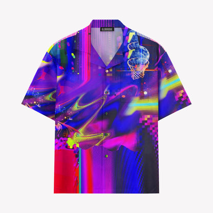 Neon Vaporwave Basketball Hawaiian Shirt & Shorts Set