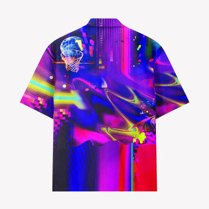 Neon Vaporwave Basketball Hawaiian Shirt & Shorts Set