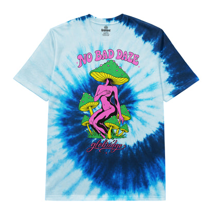 No Bad Daze Blue Tie Dye Mushroom Graphic Tee