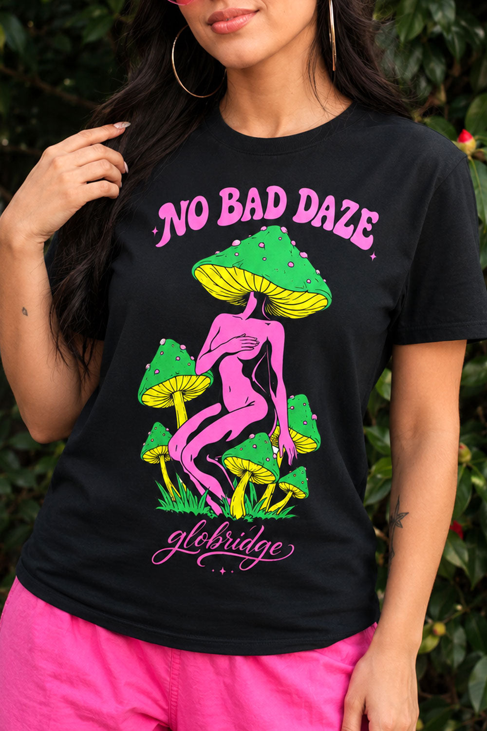 No Bad Daze Mushroom Graphic T-Shirt