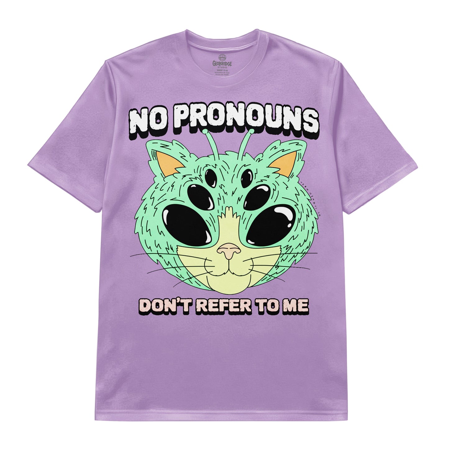 No Pronouns Alien Cat Tee
