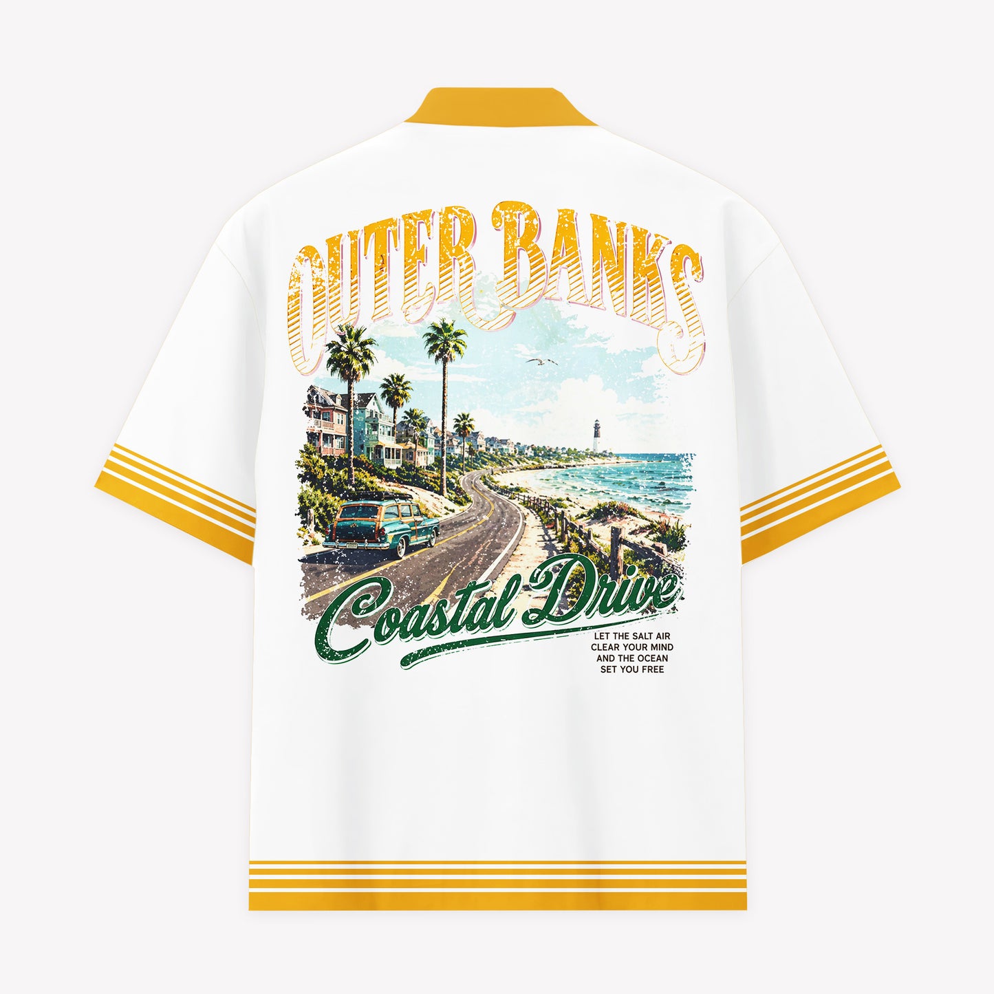 Outer Banks Coastal Drive Hawaiian Shirt & Shorts Set